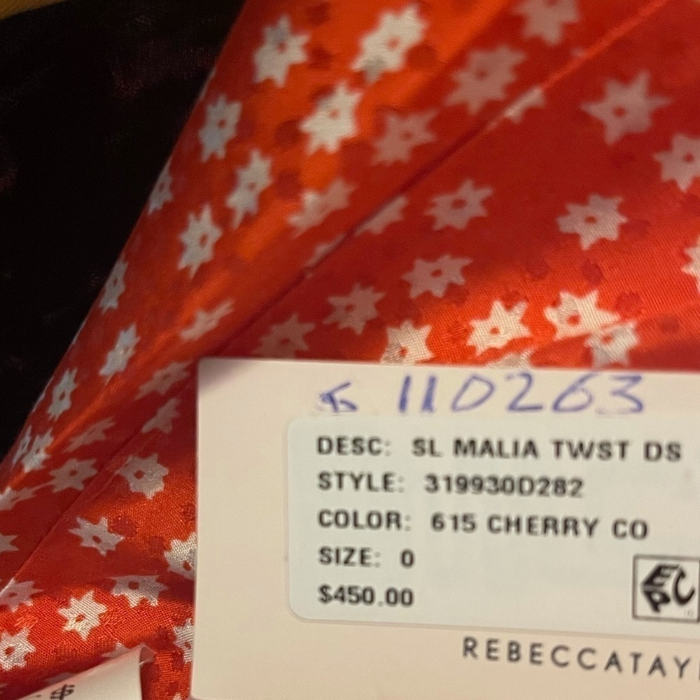 NWT Rebecca Taylor Malia Red Floral Jacquard Midi Dress Size 0 - Picture 12 of 12
